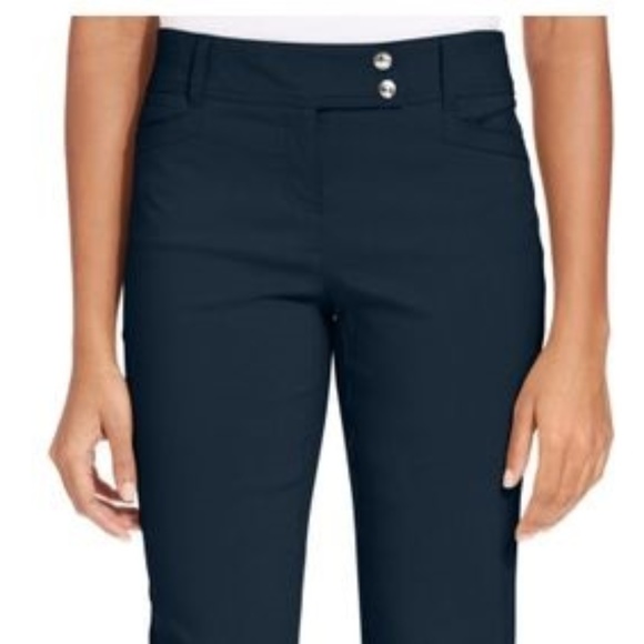 Style & Co Blue Tummy Control Cuffed Capri Pants 6 - Picture 2 of 2